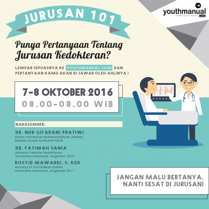 Tiga Hari Lagi, Kamu Bisa Tanya Apapun Tentang Jurusan Kedokteran di Youthmanual